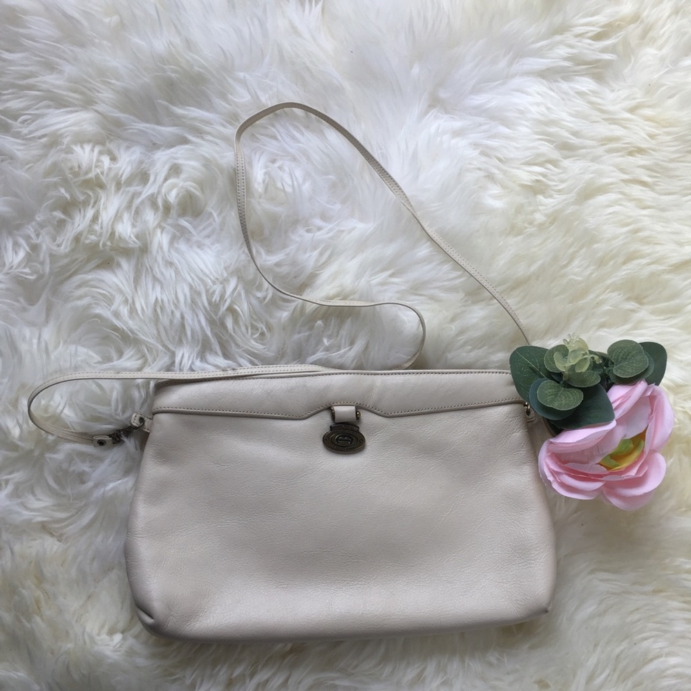 Etienne Aigner white ivory cream leather purse